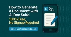 How to generate a document with AI Doc Suite — free, no signup, instant online tool.