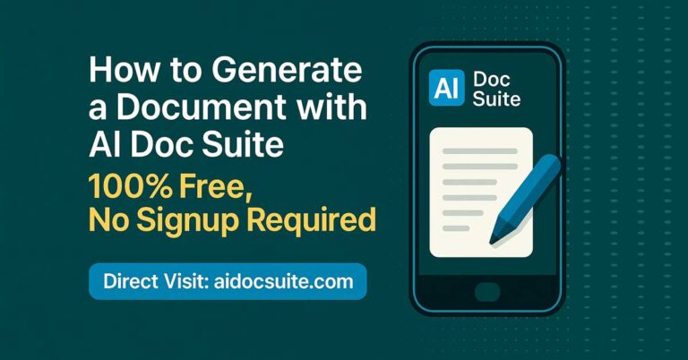 How to Generate a Document with AI Doc Suite — 100% Free, No Signup Required