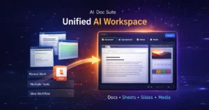 AI Doc Suite: A Unified AI Workspace for Modern Document Productivity – AI Doc Suite AI Doc Suite workspace showing unified document, spreadsheet, and media tools in a browser-native AI productivity platform