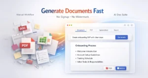 generate document with AI Doc Suite in a browser-based AI workspace interface