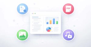 Illustration showing an AI suite combining multiple AI-powered tools into one unified workspace