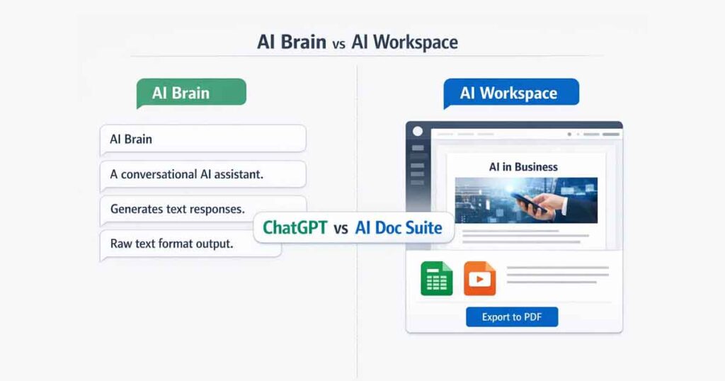 ChatGPT vs AI Doc Suite: AI Brain vs AI Workspace