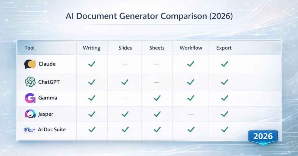Best AI Document Generator in 2026 (Tested & Compared)